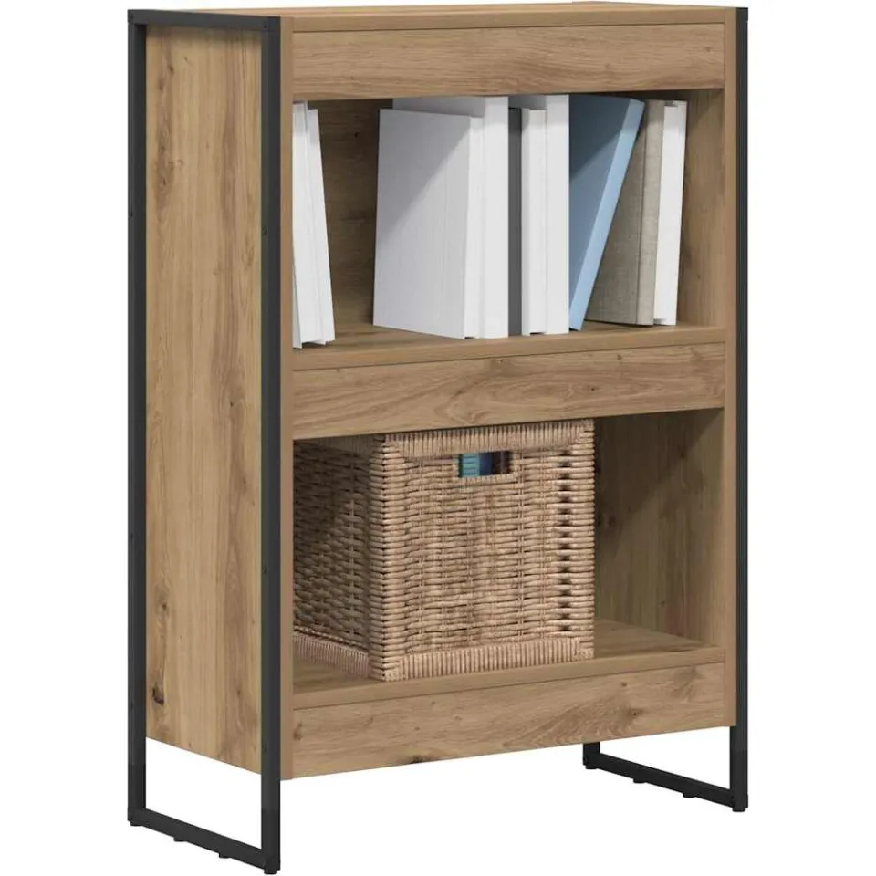 vidaXL Boekenkast 60 x 30 x 86,5 cm Bewerkt hout Ambachtelijk eiken Bruin