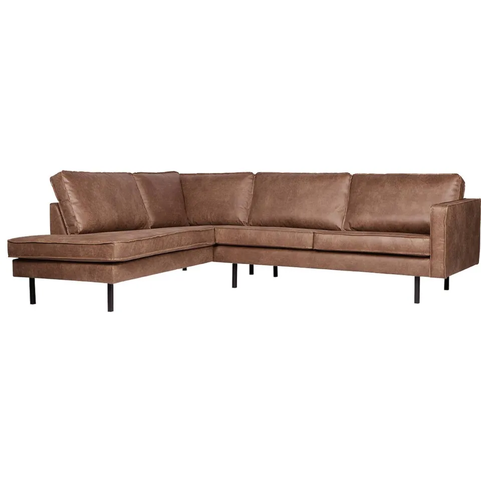 WOOOD Rodeo Hoekbank Links - Recycle Leer - Cognac - 85x266x86, foto 4