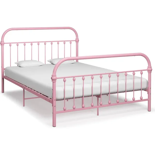 vidaXL Bedframe metaal roze 140x200 cm