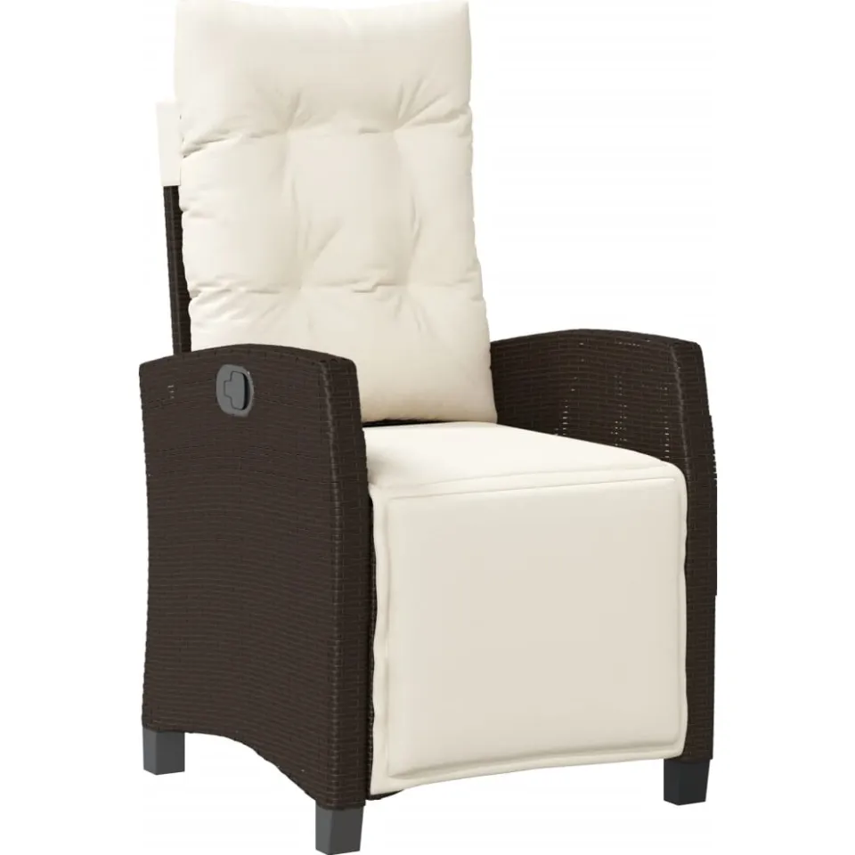 vidaXL 5-delige Tuinset met kussens poly rattan bruin, foto 4
