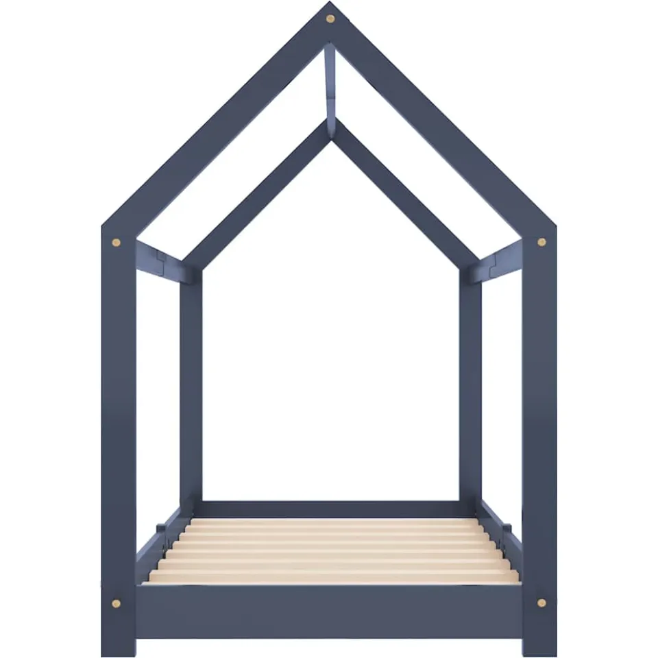 vidaXL Kinderbedframe massief grenenhout grijs 80x160 cm, foto 4