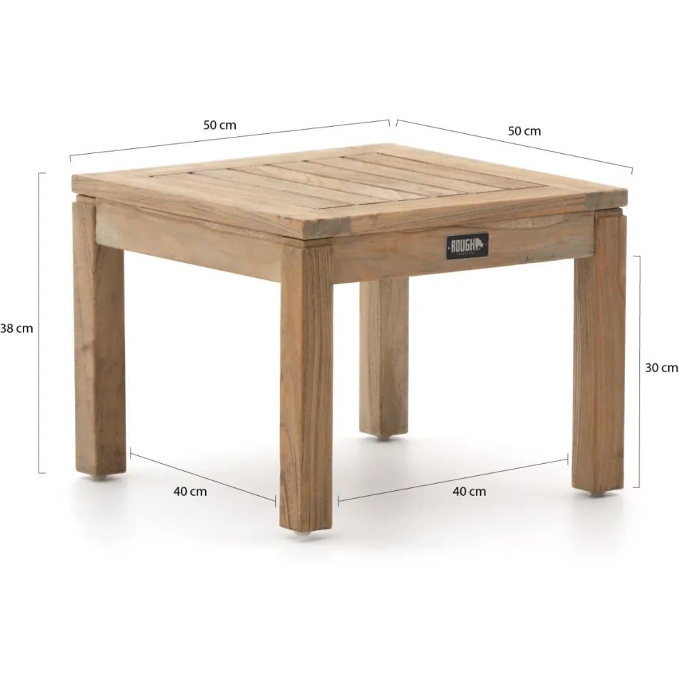 ROUGH Furniture ROUGH-S bijzet tuintafel 50x50x38cm bruin, foto 3