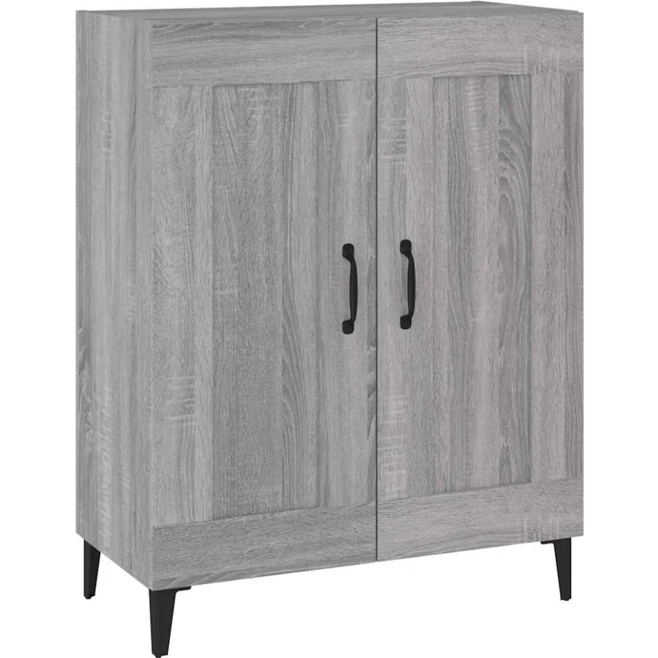 vidaXL Dressoir 69,5x34x90 cm bewerkt hout grijs sonoma eikenkleurig