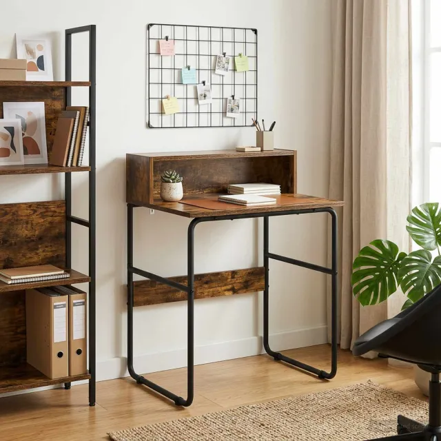 vidaXL Bureau met opbergruimte Gerookt eiken 60 x 50 x 91 cm Bruin