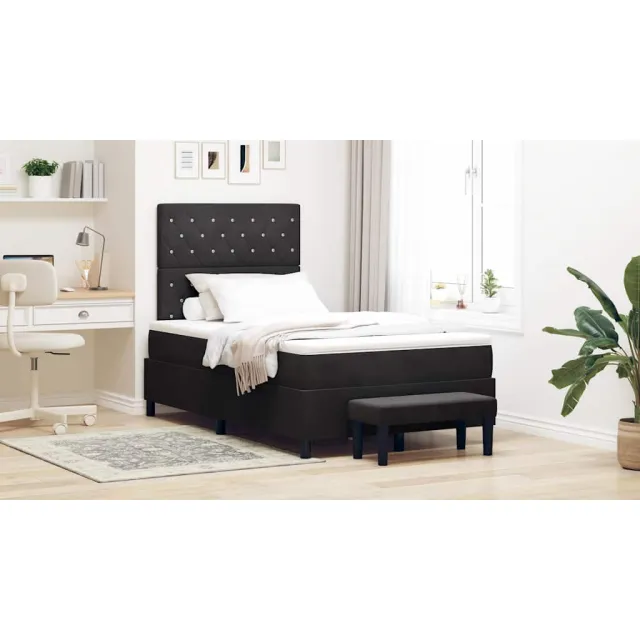 vidaXL Boxspring bed met hoofdeinde Zwart 200 x 120 cm Fluweel