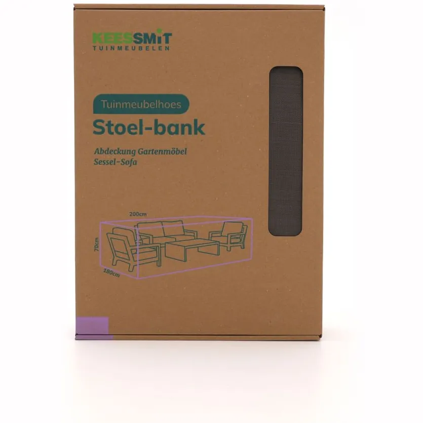 Kees Smit Collectie Kees Smit Tuinmeubelhoes stoel-bank loungeset 200x180x70cm grijs, foto 2