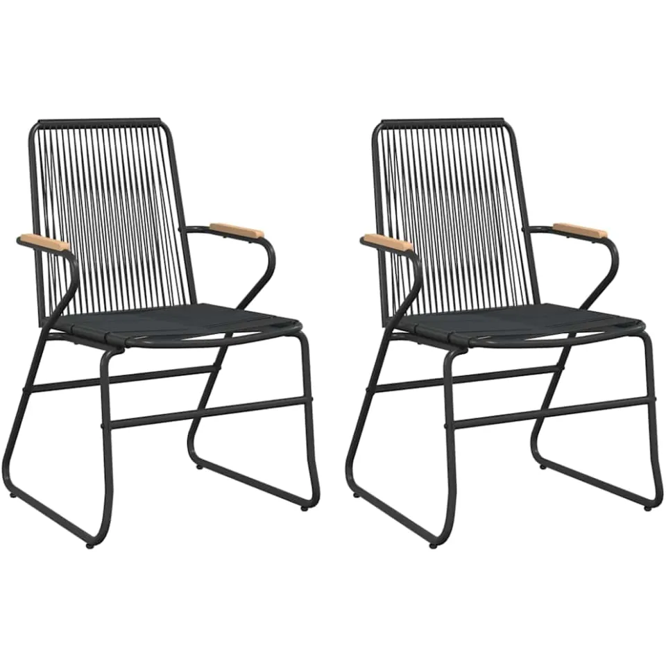 vidaXL 3-delige Tuinset PVC-rattan zwart