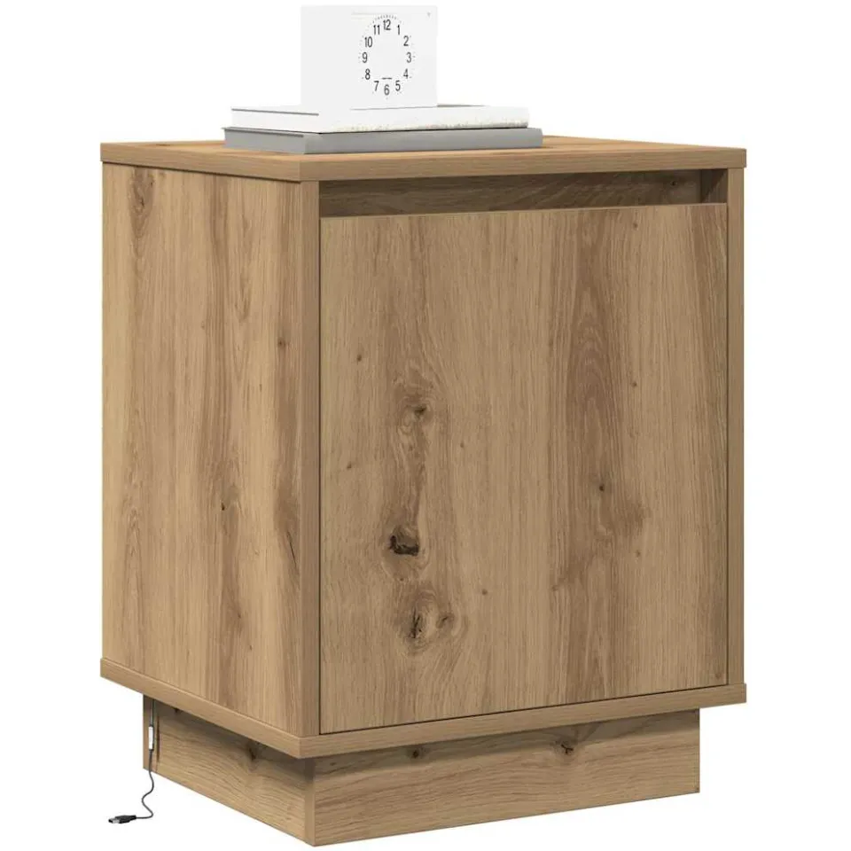 vidaXL Nachtkastje Artisan Eiken 39 x 34,5 x 50 cm Bewerkt hout Bruin
