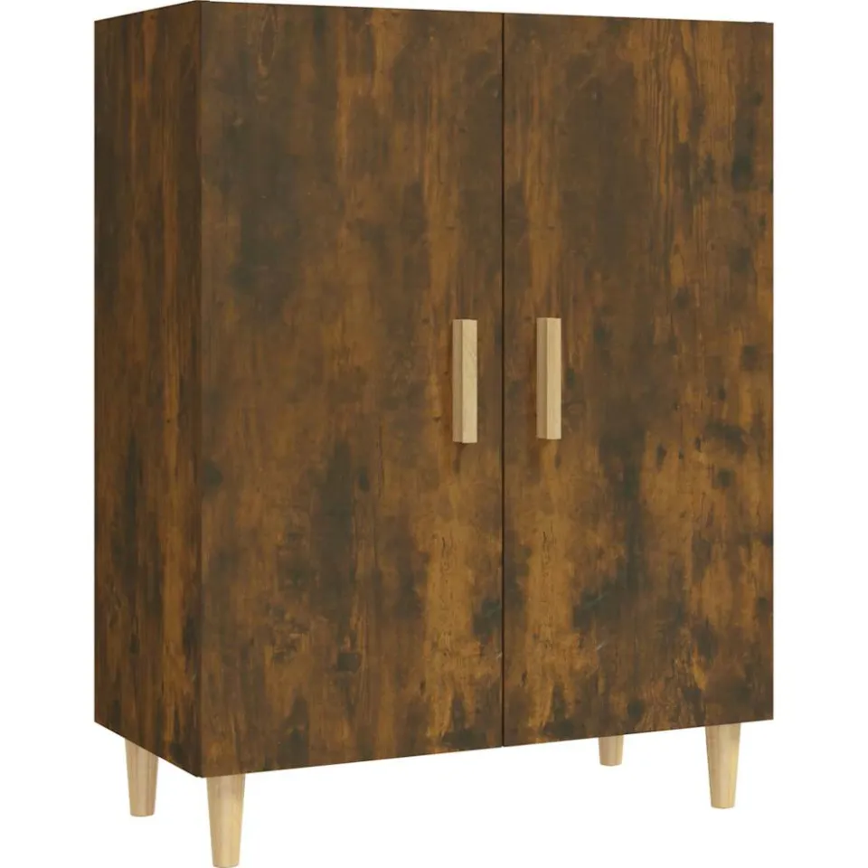 vidaXL Dressoir 70x34x90 cm bewerkt hout gerookt eikenkleurig Bruin