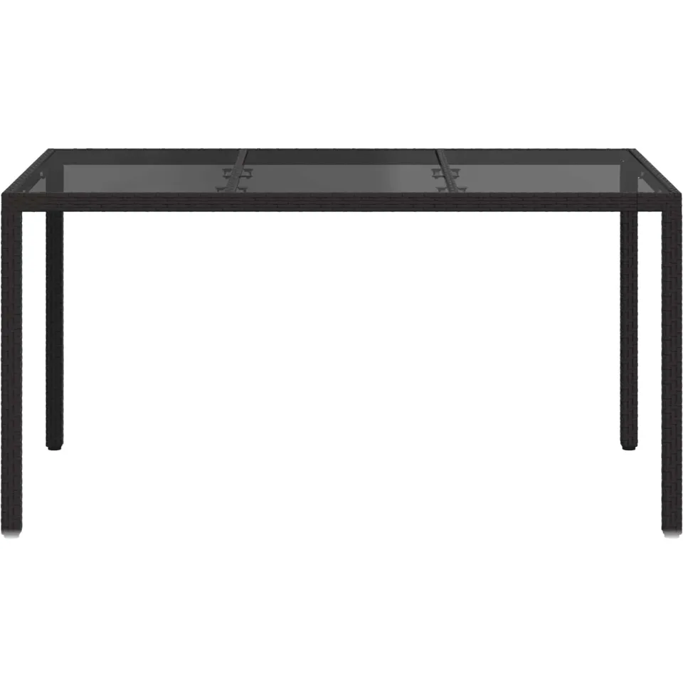 vidaXL Tuinstafel Zwart 150 x 90 x 75 cm poly rattan