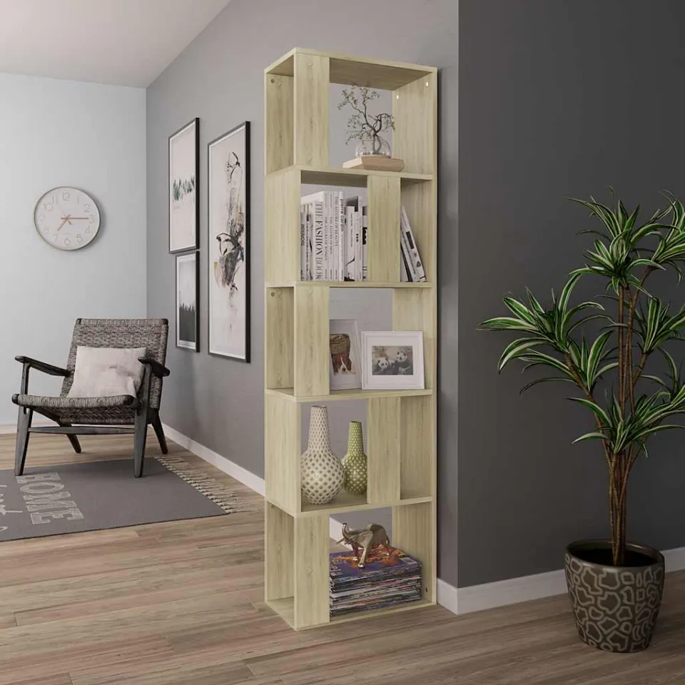 vidaXL Boekenkast/kamerscherm 45x24x159 cm bewerkt hout sonoma eiken, foto 3