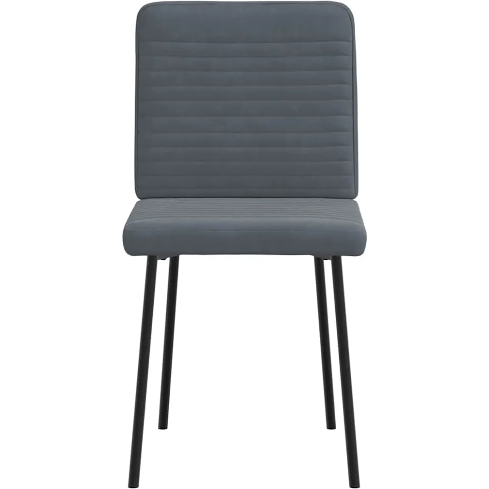 vidaXL Eetkamerstoelen 2 st fluweel donkergrijs grijs, foto 4