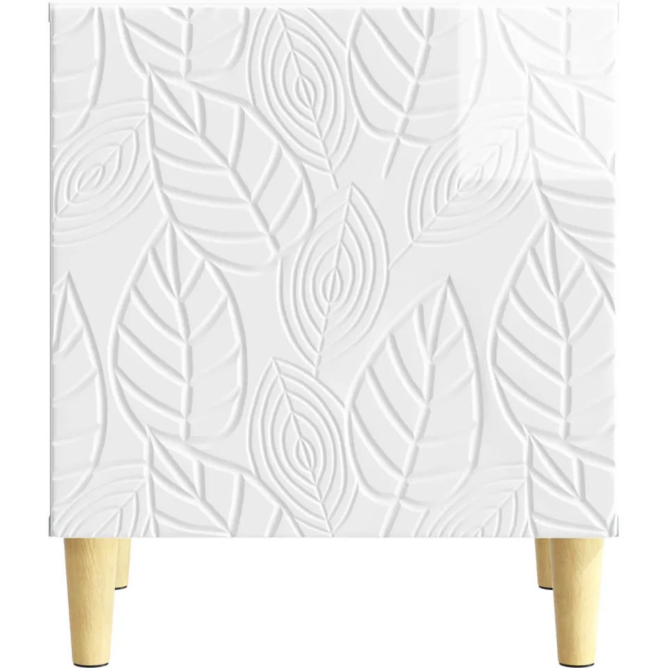 vidaXL Nachtkastje Hoogglans Wit 43 x 34,5 x 50 cm Bewerkt hout, foto 4