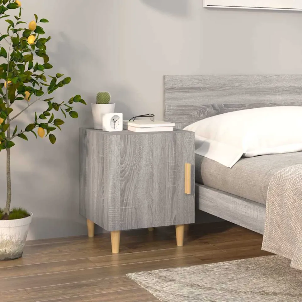 vidaXL Nachtkastjes 2 st bewerkt hout grijs sonoma eikenkleurig, foto 3