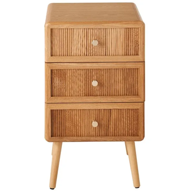 CaliCosy Nachtkastje met 3 lades en latteneffect front H71 cm - AVA Houtlook