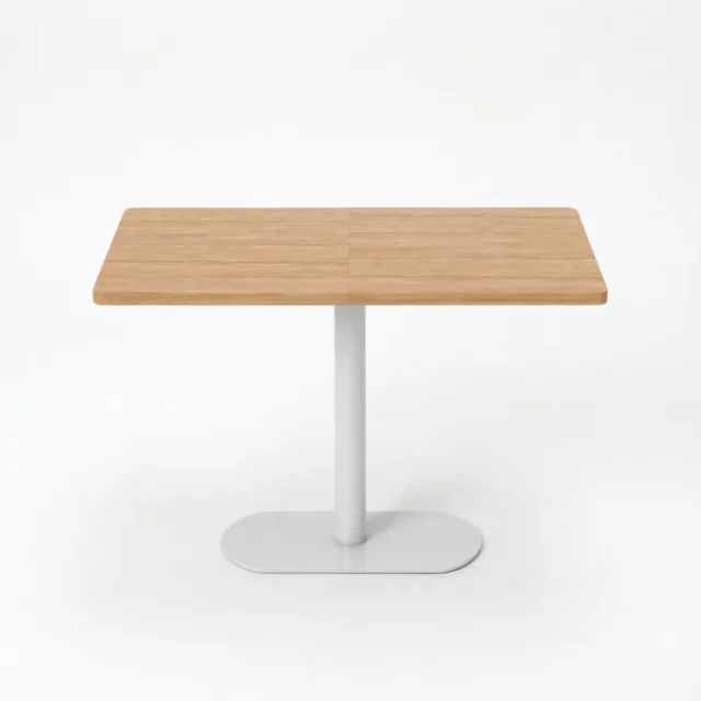 SONNENH Rechthoekige eettafel met witte kolomvoet - Eikenlook - 120 x 70 cm Eikenlook en wit