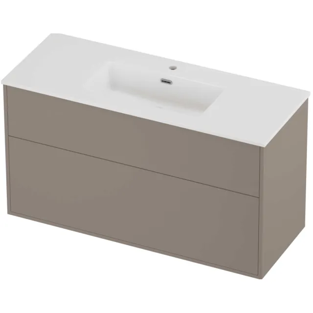 Proline Tribute Badmeubelset Porselein Elegant 1 Kraangat 120x46x67 cm Glans Wit Clay Beige