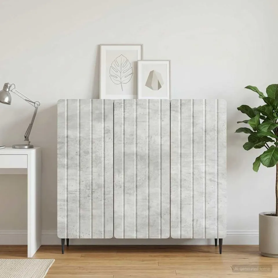 vidaXL Dressoir Betongrijs 89 x 34,5 x 82 cm Bewerkt hout grijs, foto 4