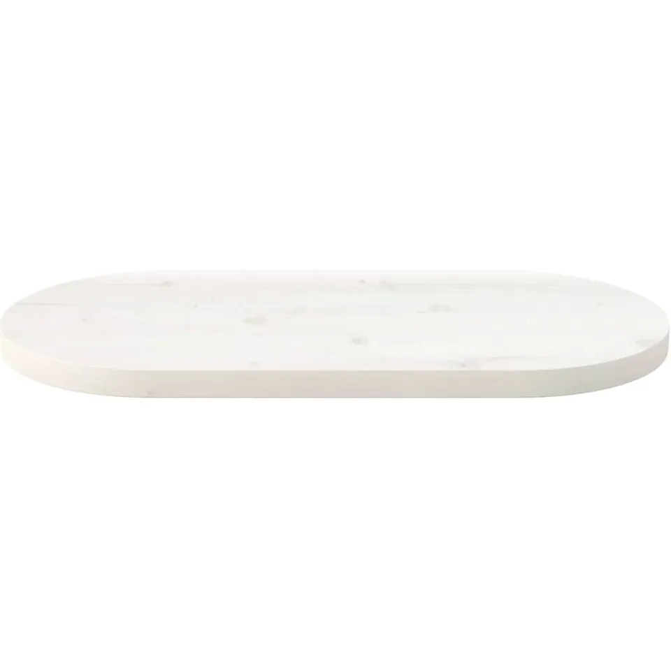 vidaXL Tafelblad ovaal 70x35x2,5 cm massief grenenhout wit
