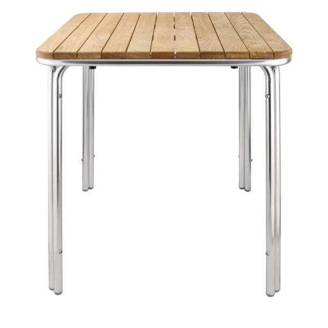 Bolero vierkante essen en aluminium tafel 70cm Bruin
