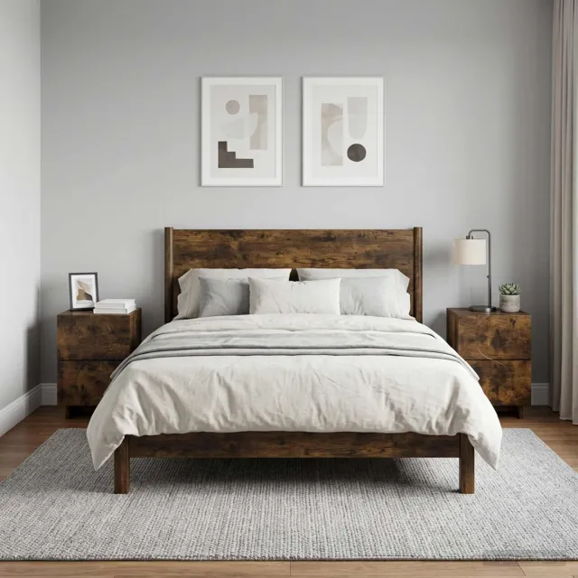 vidaXL Nachtkastje 2 st Gerookt eiken 33,5 x 34,5 x 50 cm Bewerkt hout, foto 2