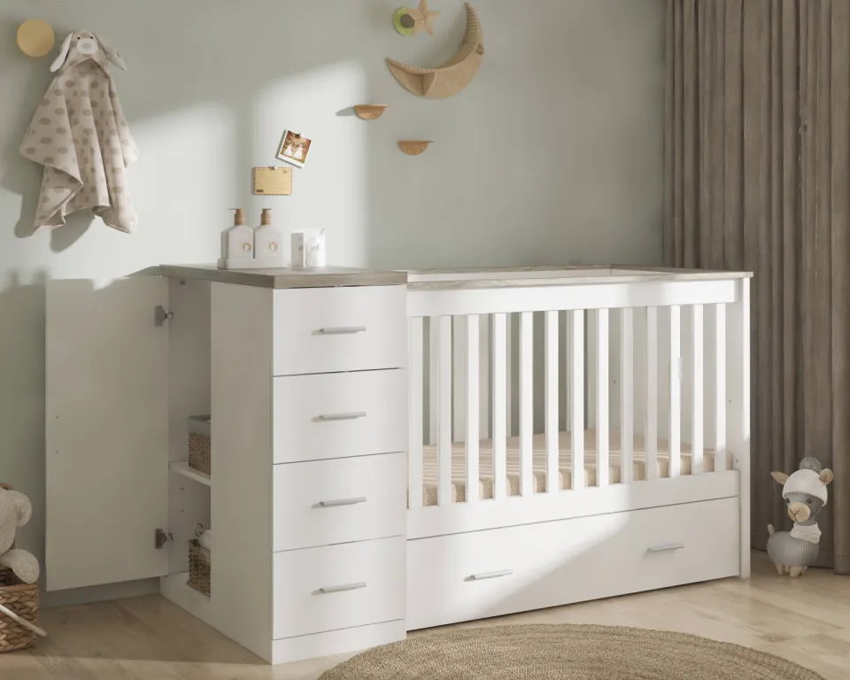 Cabino Memphis combi ledikant wit grijs, foto 4