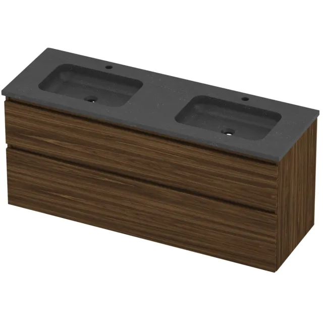 Proline Rollo Badmeubelset Hardsteen Elegant Dubbel 140x46x62 cm Blue Stone Cabana Oak Eiken