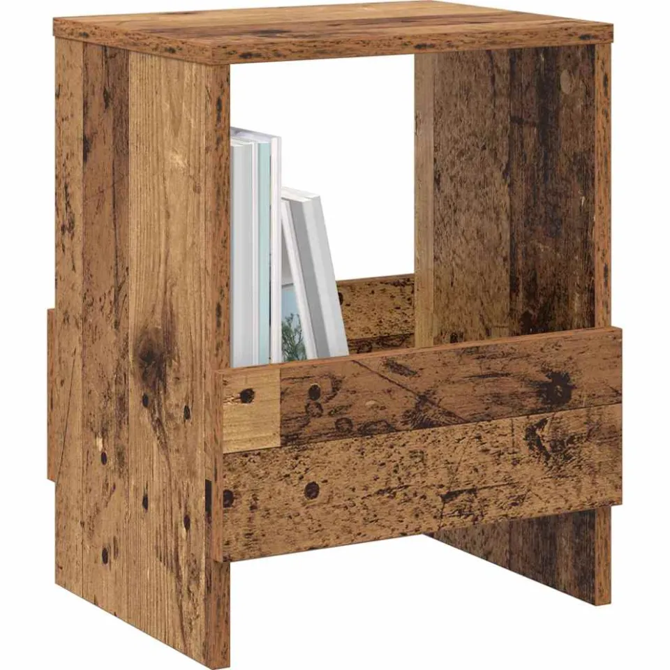 vidaXL Tijdschrift Rek 2 st Oudhout 35 x 30 x 45 cm Bruin