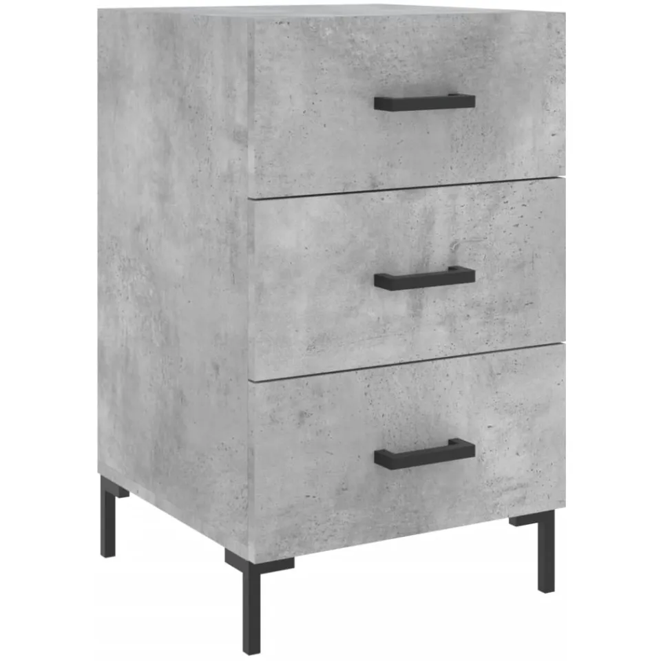 vidaXL Nachtkastje 40x40x66 cm bewerkt hout betongrijs grijs, foto 3