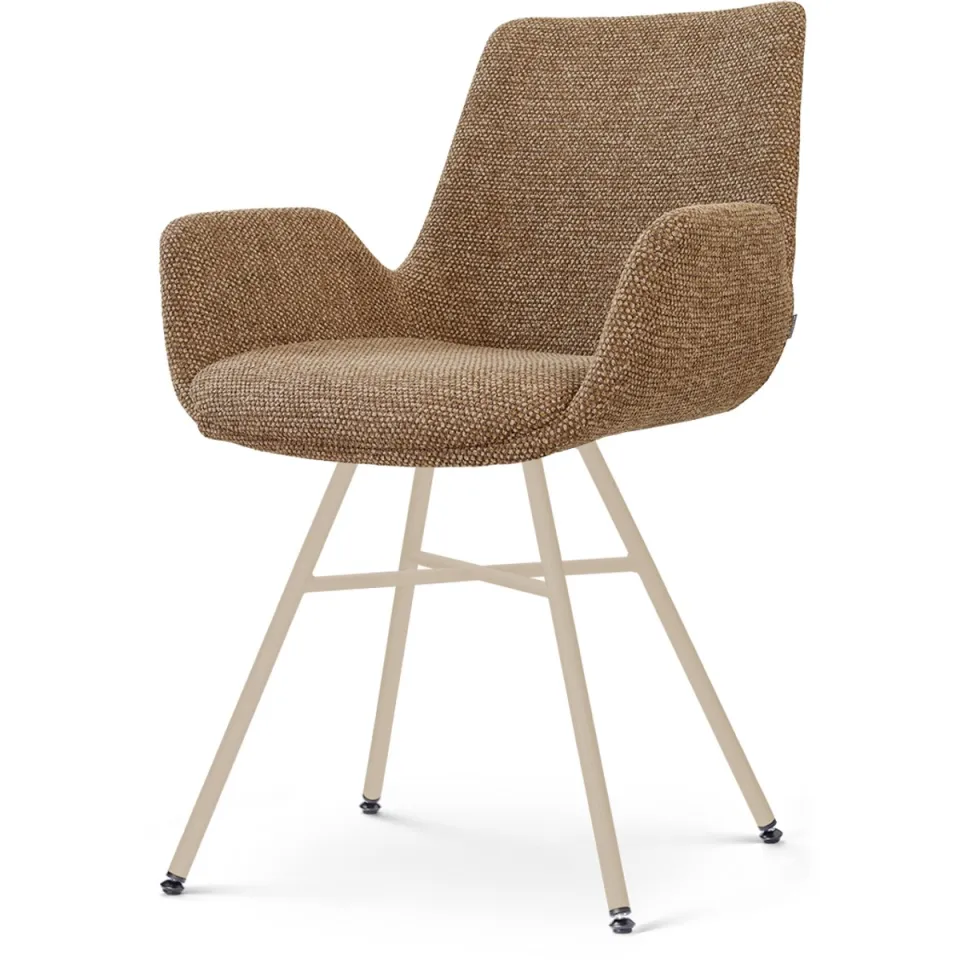 Nolon Noa-Eef eetkamerstoel bruin blend - beige onderstel