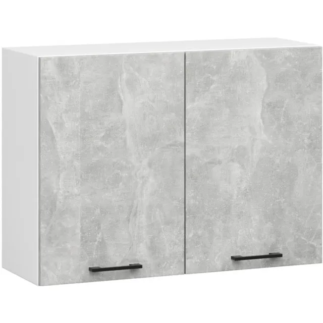 Akord Keukenkast modulaire OLIWIA W80 H580 met 2 Deuren / Hangkast / Bovenkast / AKORD Furniture Factory / Wit – Beton Grijs / 80 x 58 x 30 cm