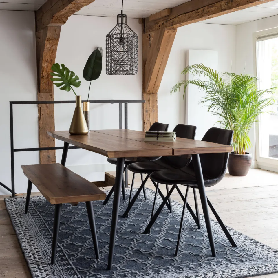 Dutchbone eetkamertafel Alagon (200x90 cm) bruin, foto 3