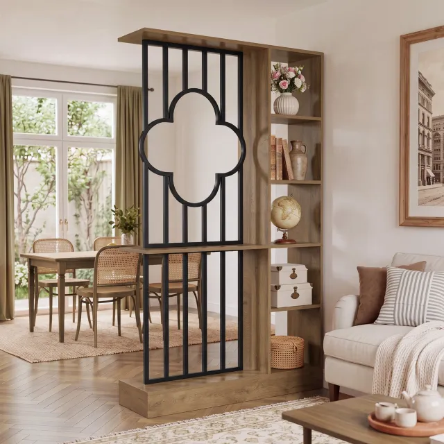 Tribesigns Ruimteverdeler Paal - Partition - Kamerverdelermeubels - 100 x 30 x 180 cm - Wandkast als Ruimteverdeler - Bruin