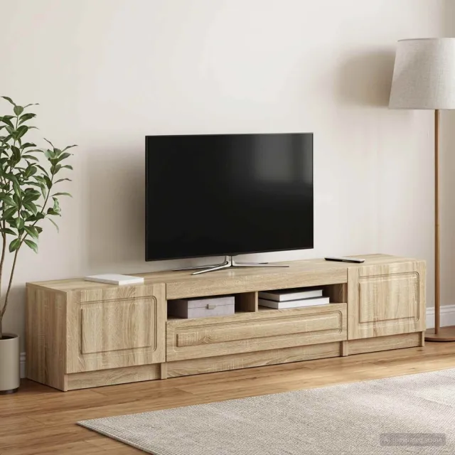 vidaXL LED tv-meubel UTRECHT 3 st Sonoma Eiken Bewerkt hout Bruin