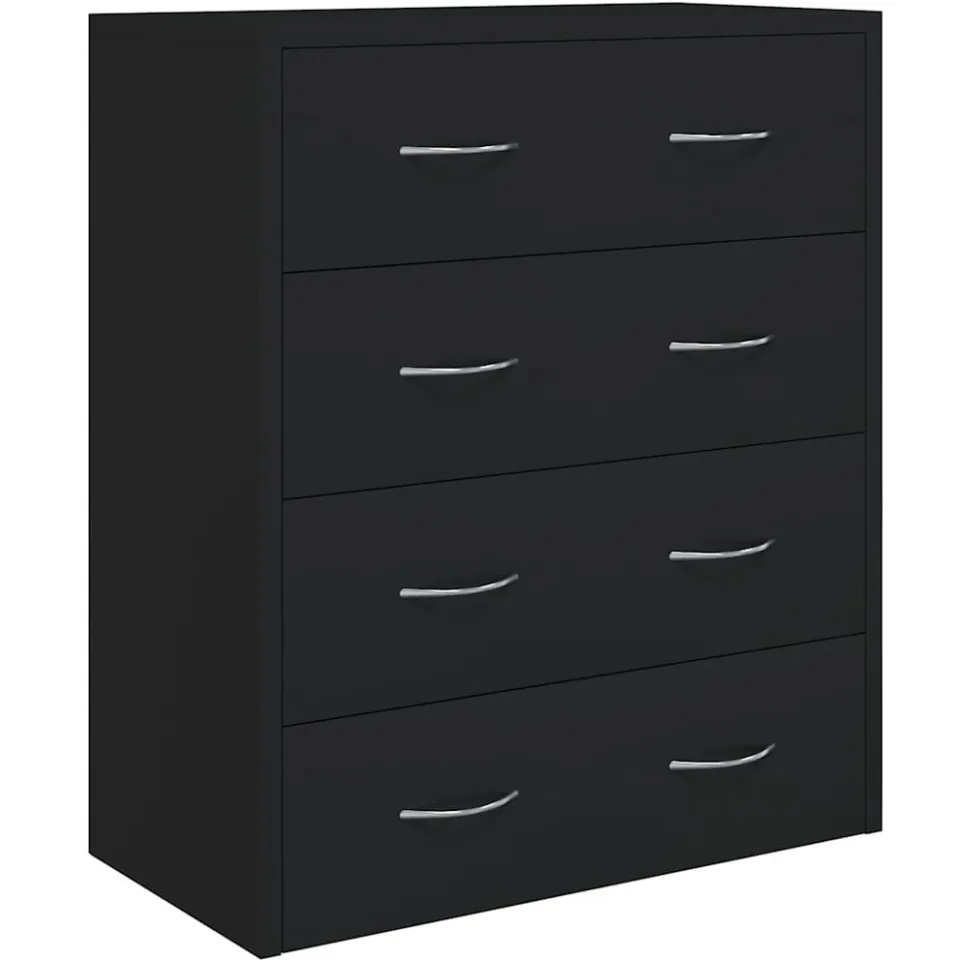 vidaXL Dressoir met 4 lades 60x30,5x71 cm zwart