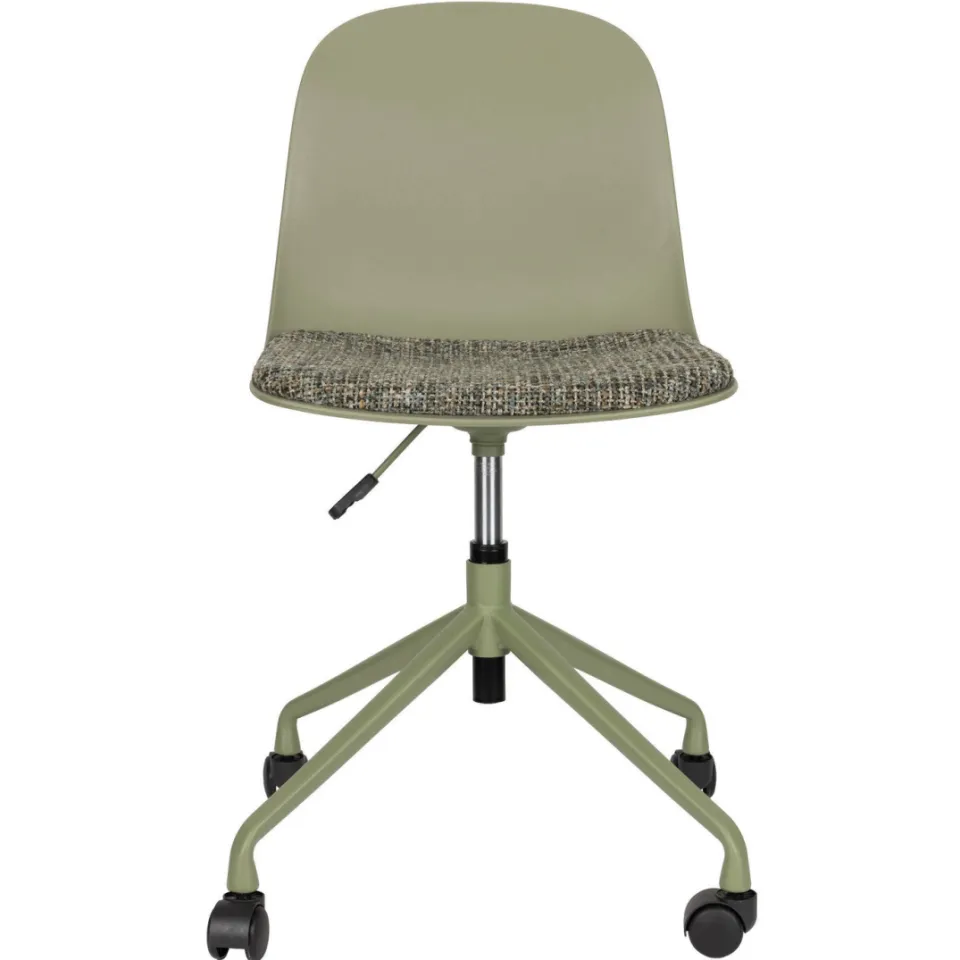 Housecraft Living draaibare bureaustoelen Roxanne met wielen - groen (set van 2), foto 2