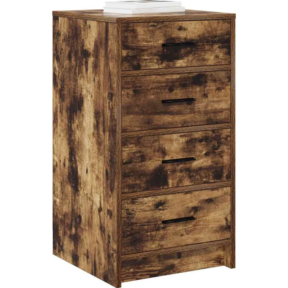 vidaXL Dressoir Gerookt eiken 40 x 41 x 75 cm Bewerkt hout Bruin