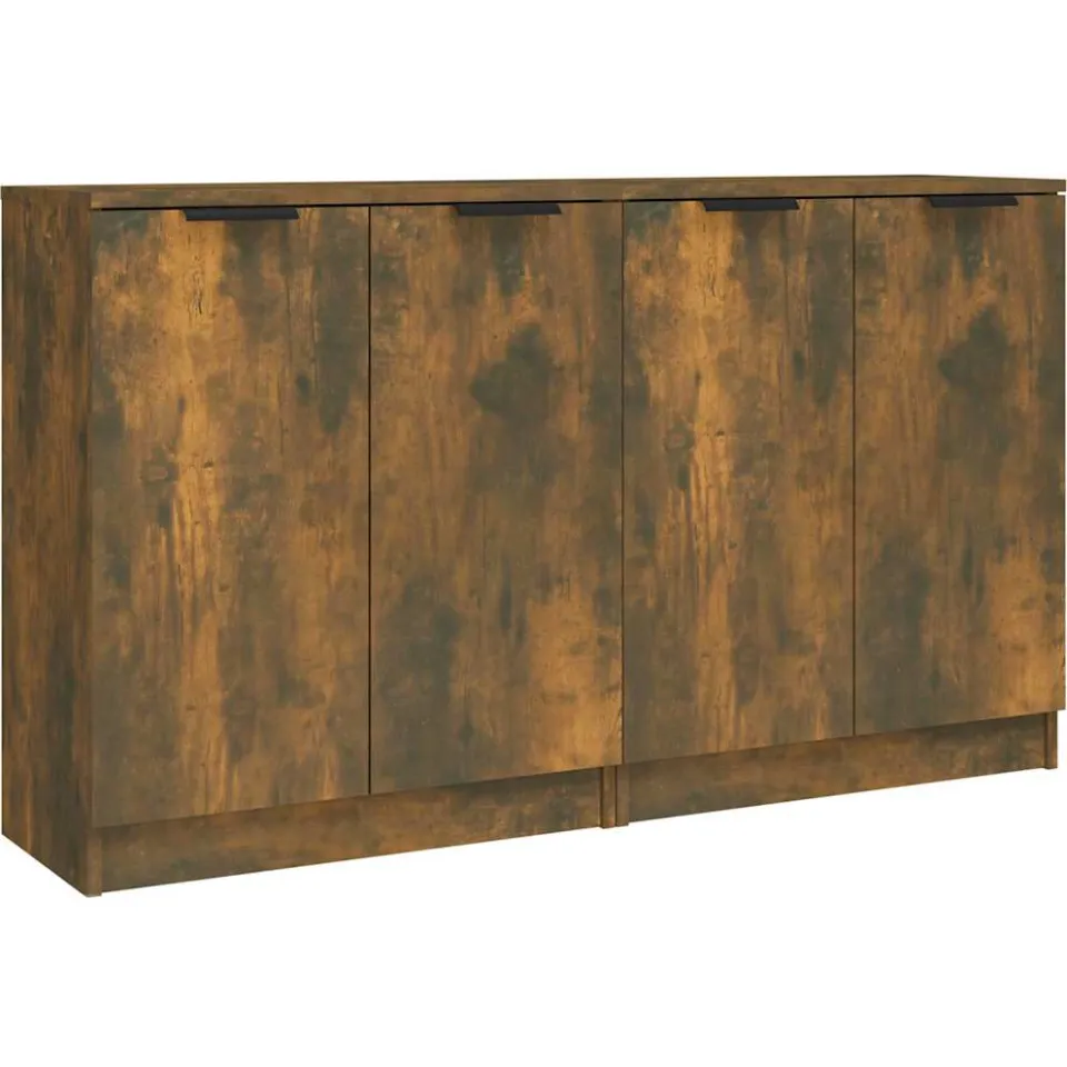 vidaXL Dressoirs 2 st 60x30x70 cm bewerkt hout gerookt eikenkleurig, foto 3