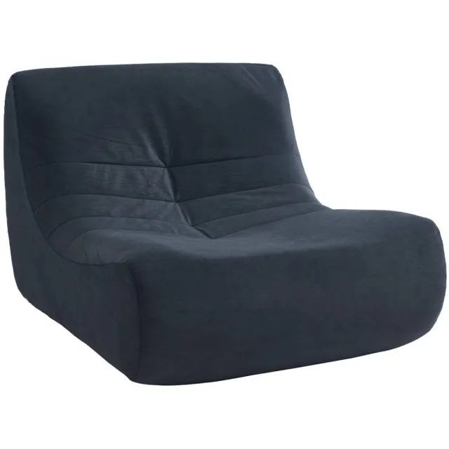 sweeek Waterafstotend velours fauteuil 1 zitplaats - sokol donkerblauw