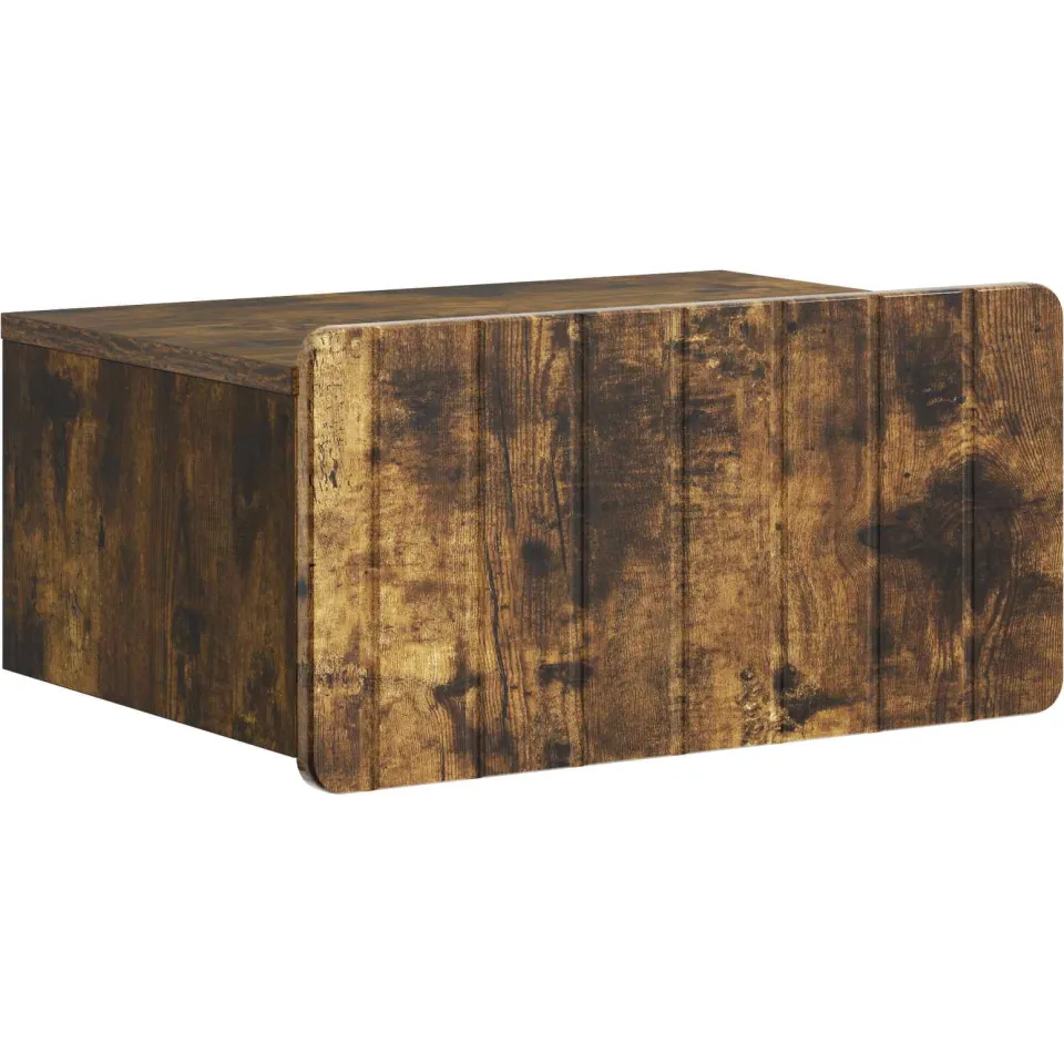 vidaXL Wandbeugel Bedkast Gerookt eiken 49 x 34,5 x 24 cm Bewerkt hout Bruin