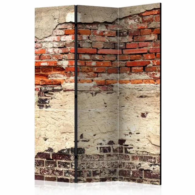 karo-art Vouwscherm - Stads muur 135x172cm , gemonteerd geleverd (kamerscherm) dubbelzijdig geprint Multikleur
