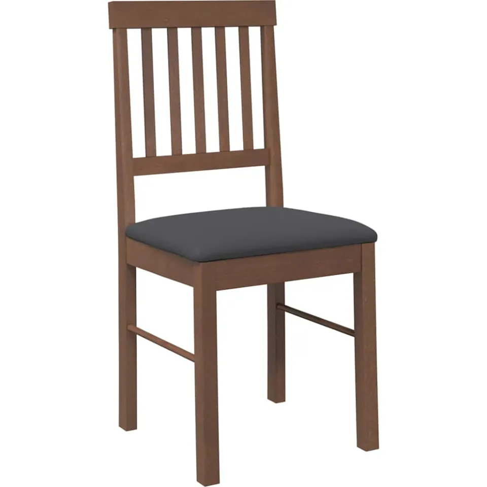vidaXL Eetkamerstoelen met kussens 2 st massief hout rubber bruin, foto 4