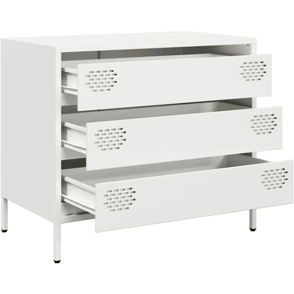 vidaXL Dressoir 68x39x58,5 cm koudgewalst staal wit, foto 4