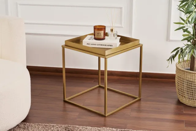 Skye Decor , Salontafel, Shb-018-A, Metaal, Goud, 45 x 52 x 45 cm