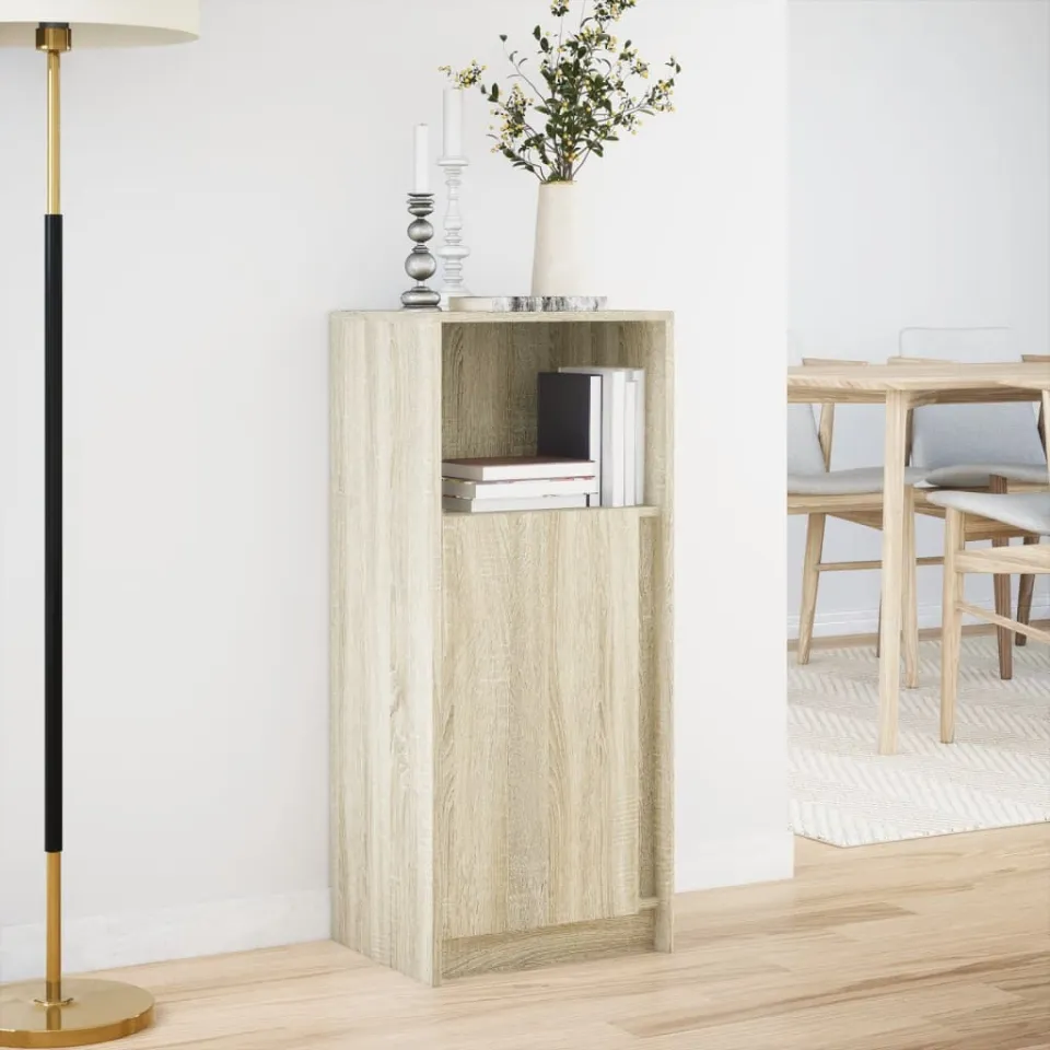 vidaXL Dressoir met LED 42,5x34x100 cm bewerkt hout sonoma eikenkleur, foto 2