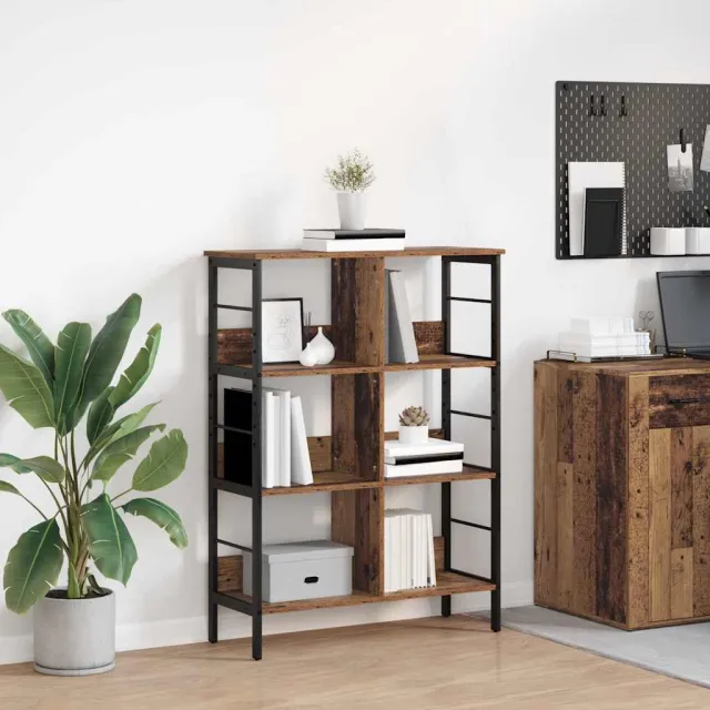 vidaXL Boekenkast 6-laags 82 x 32 x 112 cm Bewerkt hout Oud Hout bruin, foto 2