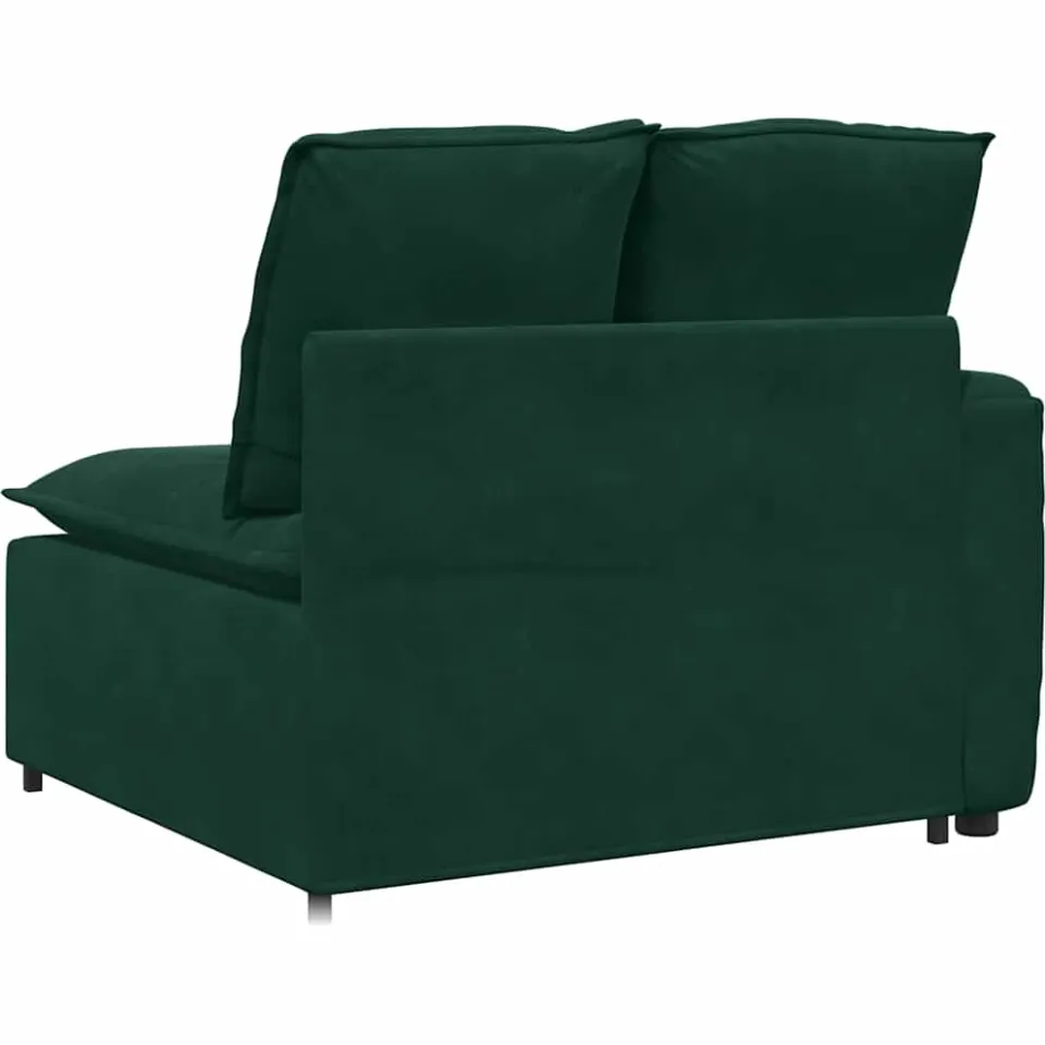 vidaXL Modulaire bank Armleuning eindmodule met kussens 100 cm groen, foto 4