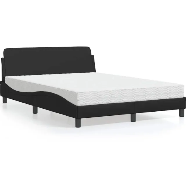 vidaXL Bed met matras "Dover" kunstleer zwart 140x200 cm