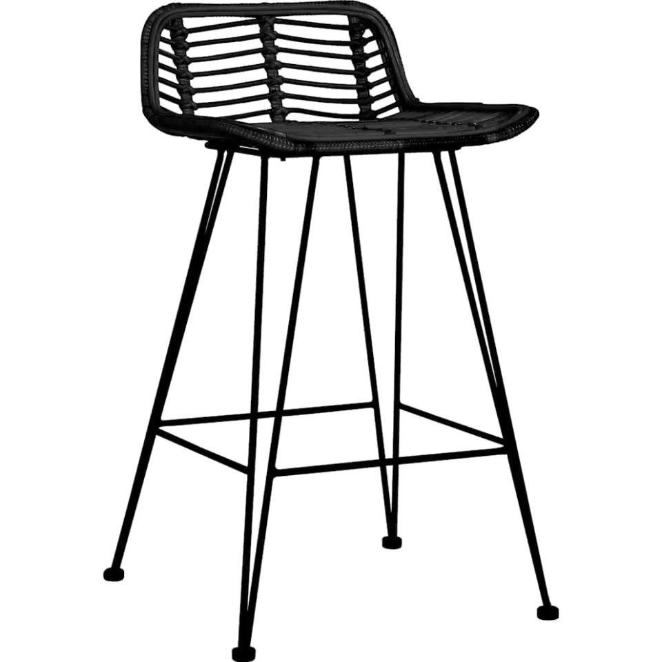 vidaXL Barstoelen 2 st rattan zwart, foto 2