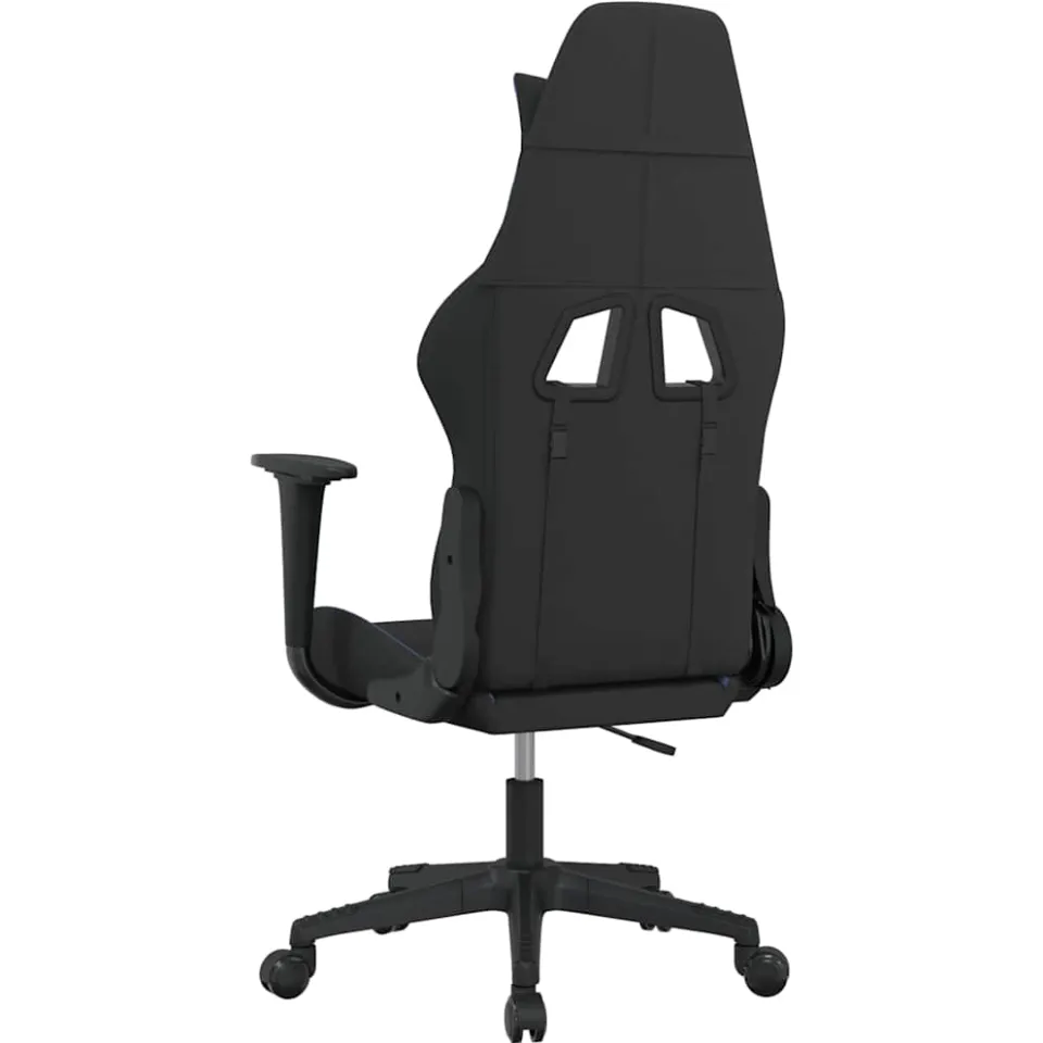vidaXL Massage gamestoel stof zwart en blauw, foto 4